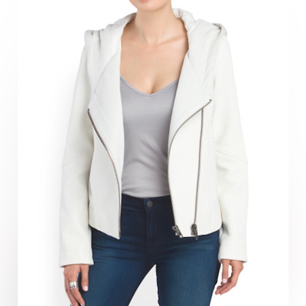 Helmut Lang Wither Hooded Leather Jacket